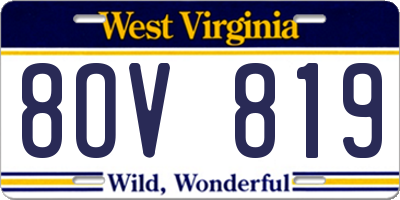 WV license plate 8OV819
