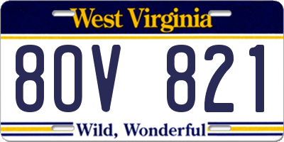 WV license plate 8OV821
