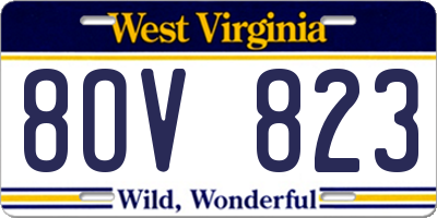 WV license plate 8OV823