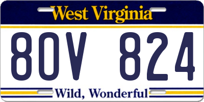 WV license plate 8OV824