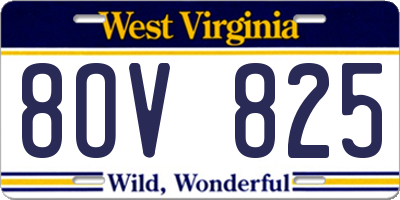 WV license plate 8OV825