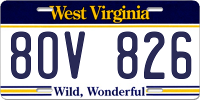WV license plate 8OV826