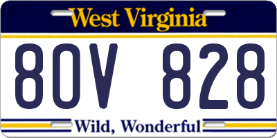 WV license plate 8OV828