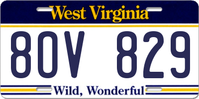 WV license plate 8OV829