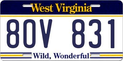 WV license plate 8OV831