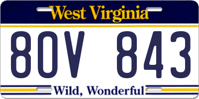 WV license plate 8OV843