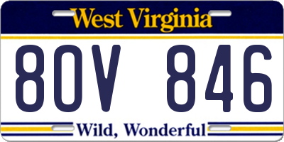 WV license plate 8OV846