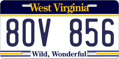 WV license plate 8OV856