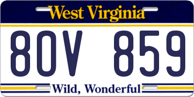 WV license plate 8OV859