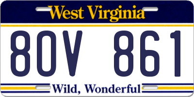 WV license plate 8OV861