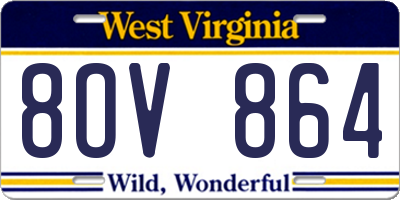 WV license plate 8OV864