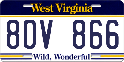 WV license plate 8OV866