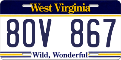 WV license plate 8OV867