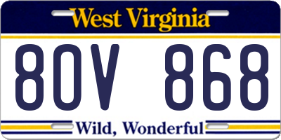 WV license plate 8OV868