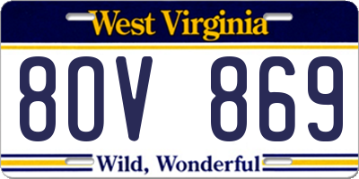 WV license plate 8OV869