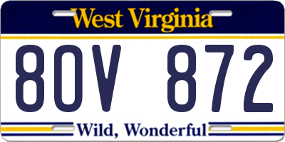 WV license plate 8OV872