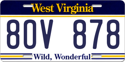 WV license plate 8OV878