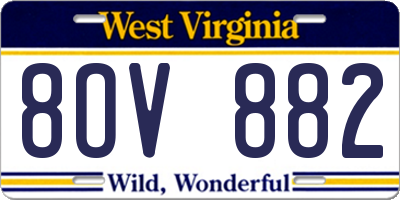 WV license plate 8OV882