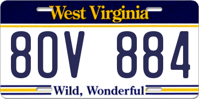 WV license plate 8OV884
