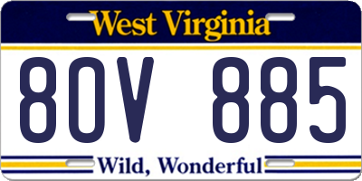 WV license plate 8OV885