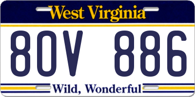 WV license plate 8OV886