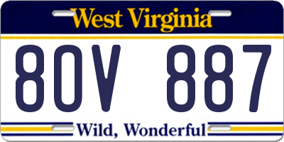 WV license plate 8OV887