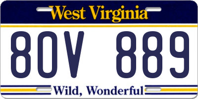 WV license plate 8OV889