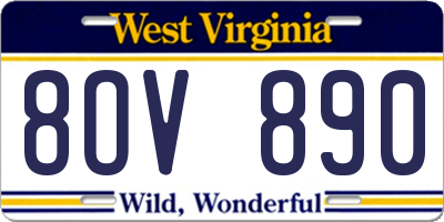WV license plate 8OV890