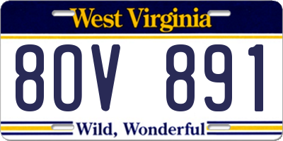 WV license plate 8OV891