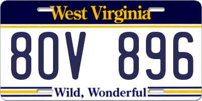 WV license plate 8OV896