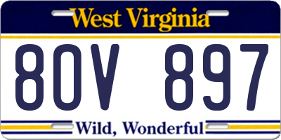 WV license plate 8OV897