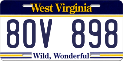 WV license plate 8OV898