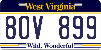 WV license plate 8OV899