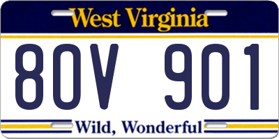 WV license plate 8OV901