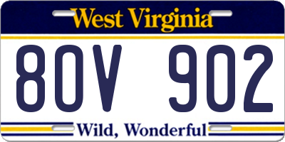 WV license plate 8OV902