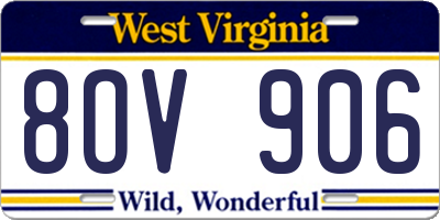 WV license plate 8OV906
