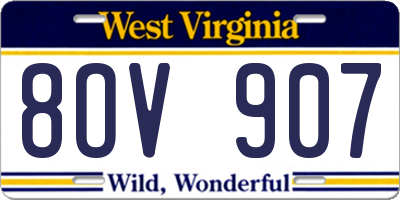 WV license plate 8OV907