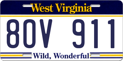 WV license plate 8OV911