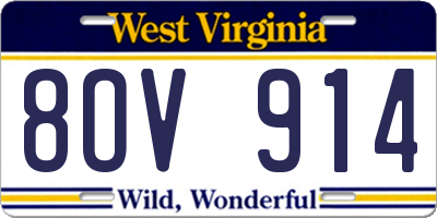 WV license plate 8OV914