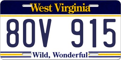 WV license plate 8OV915