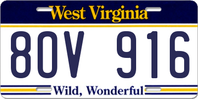 WV license plate 8OV916