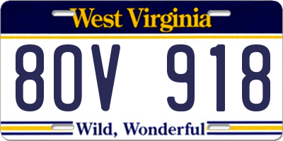 WV license plate 8OV918