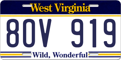 WV license plate 8OV919