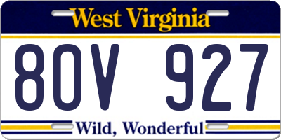 WV license plate 8OV927