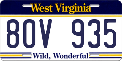 WV license plate 8OV935