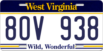WV license plate 8OV938