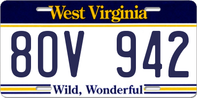 WV license plate 8OV942