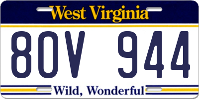 WV license plate 8OV944