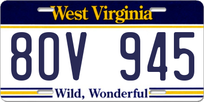WV license plate 8OV945