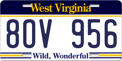 WV license plate 8OV956